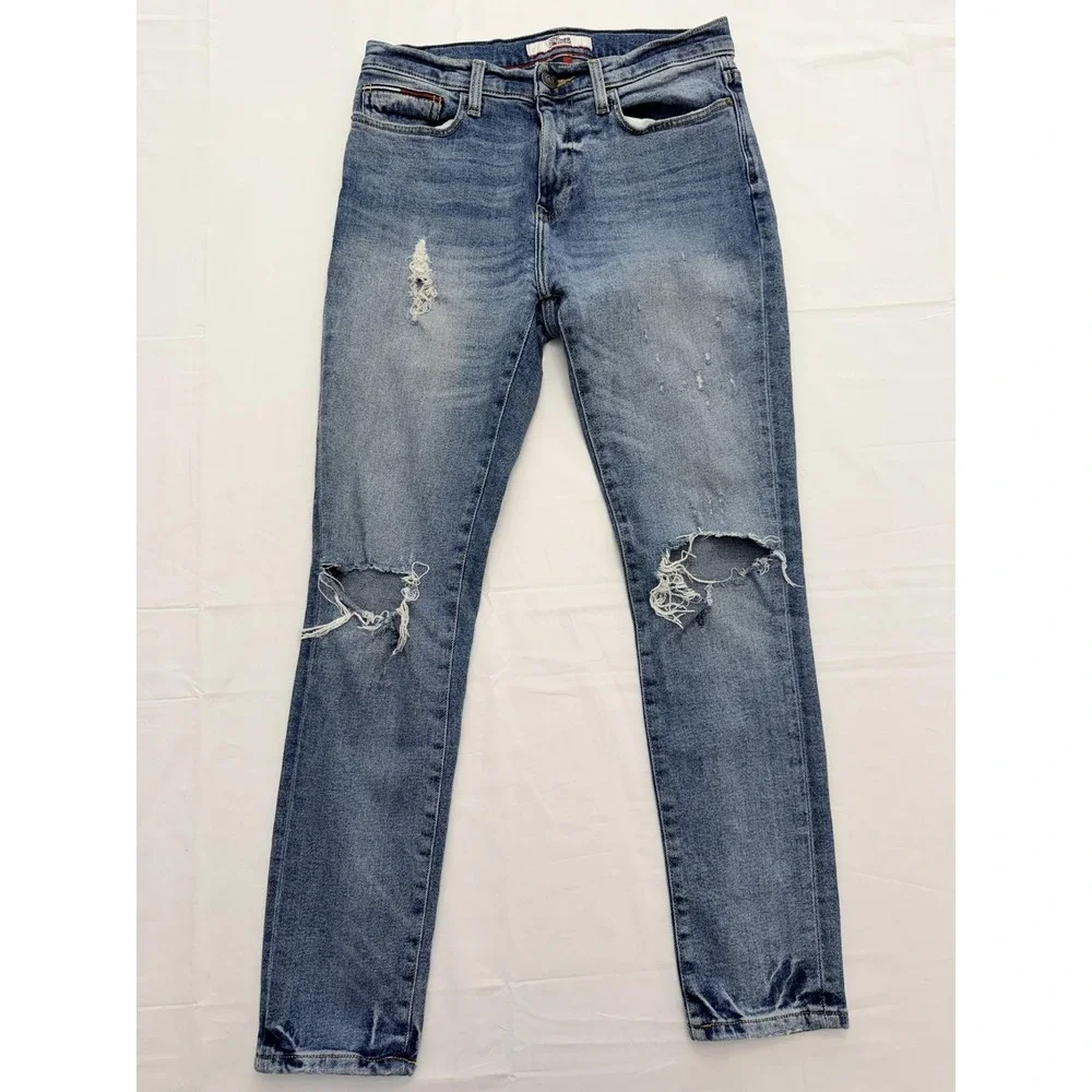 Tommy‎ Hilfiger Jeans Mens 30x30 Blue Medium Wash Skinny Distressed Denim